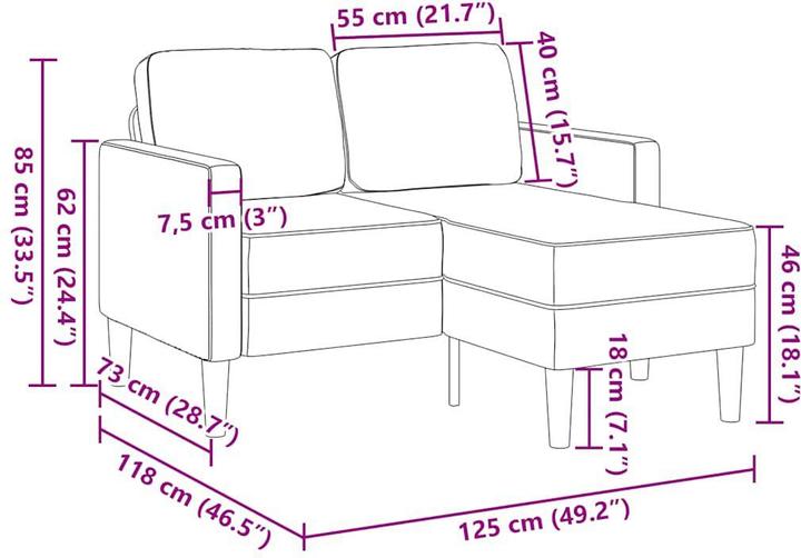 Produktbild vidaXL 2-Sitzer-Sofa (2-Sitzer)