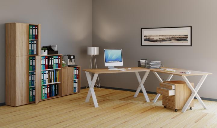Produktbild VCM Büromöbel Eckschreibtisch Lona 80 X Alu Weiss (160 x 160 x 80 cm)