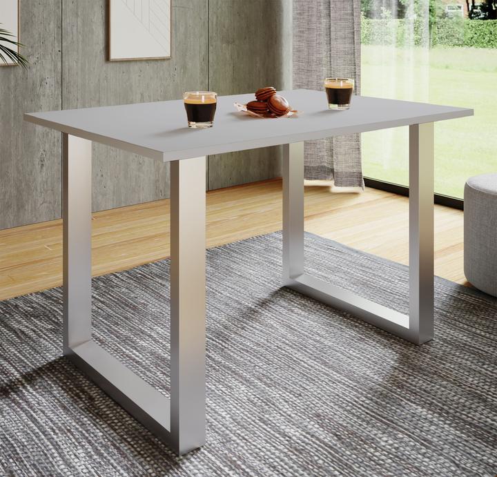 Produktbild VCM Holz Esstisch Xona U Silber (140 x 80 x 76 cm)