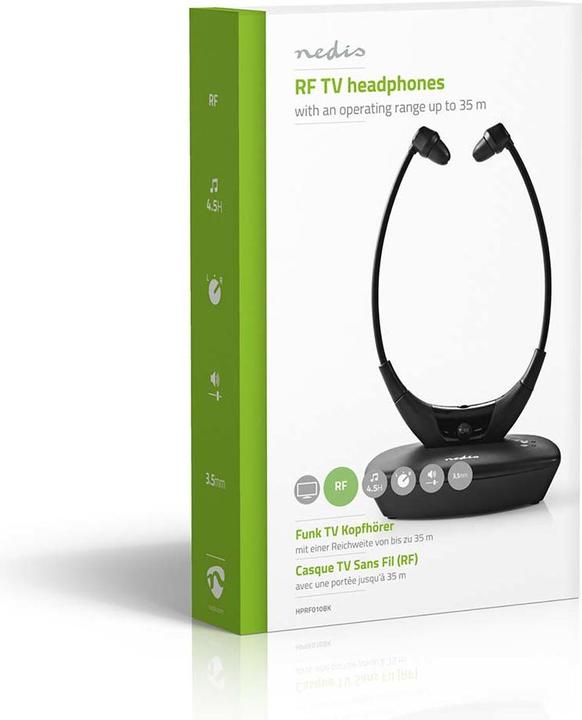 Actual product image Nedis HPRF010BK (No noise cancellation, 4.50 h, Wireless)