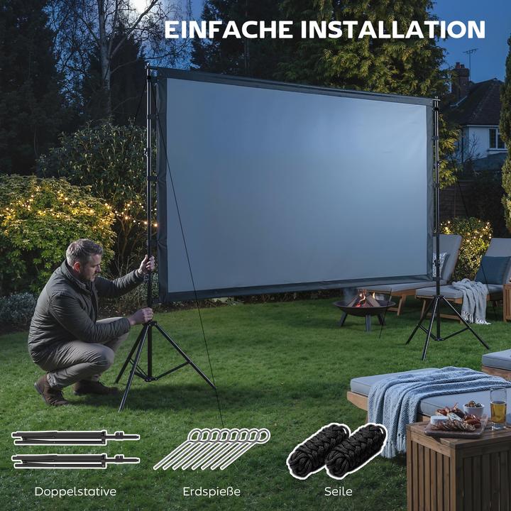 Actual product image Homcom Projektor-Leinwand Polyester, Aluminium Schwarz (100", 16:9)