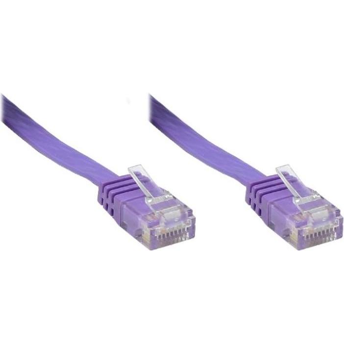 Varia Patchkabel Cat. 6 - 2 m, U/UTP, Flachkabel, violett (CAT6, 2 m), Netzwerkkabel