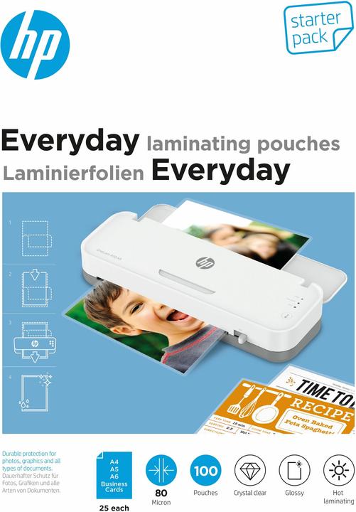 Actual product image HP Everyday StarterSet (Visiting card, A6, A4, A5, 100 Piece, 80 µm)