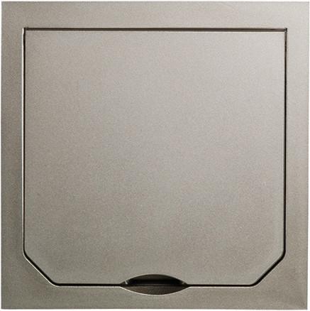 ABL Abdeckung mit Klappdeckel Platin-Optik matt, 94 x 94 mm