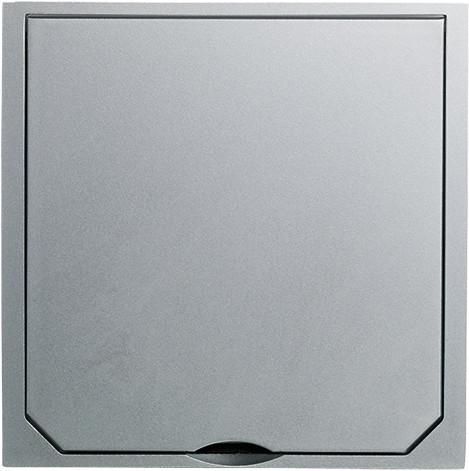 Produktbild ABL Abdeckung mit Klappdeckel Edelstahl-Optik matt, 112 x 112 mm