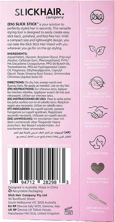Image du produit Slickhair Slick Stick Anti Flyaway Hair Wand (Gel coiffant, 10 ml)