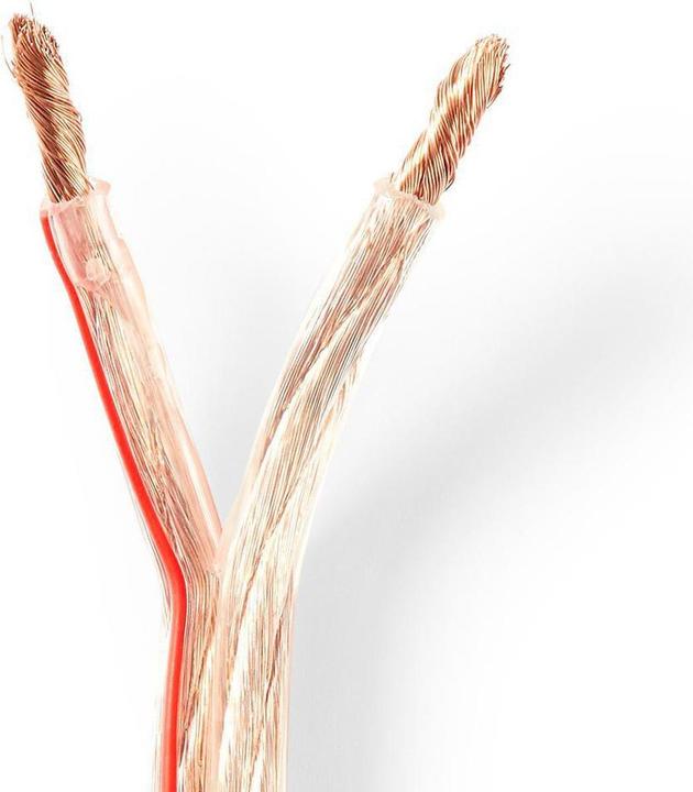 Nedis Loudspeaker cable| 2x 6.00 mm²| CCA| 100.0 m| round| PVC| Transparent| - lengthening (100 m, 6 mm²)