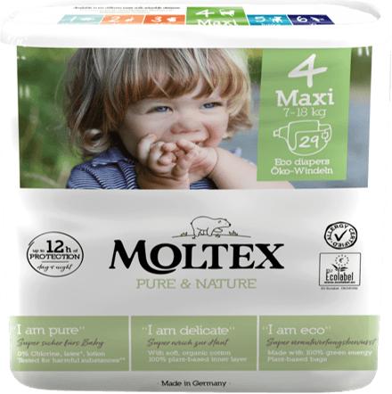 Moltex Öko Couches écologiques, Maxi (7-18 kg) (Taille 4, 29 pièce(s))