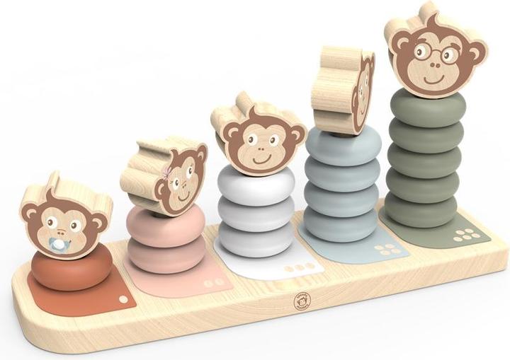 NICI SP1003 Jouet à empiler Famille de singes 25,7x84x13,10cm