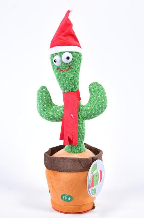 Image du produit Kögler Cactus dansant, avec bonnet de Noël et écharpe, 11x11x35cm (41 cm)