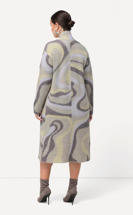 Produktbild Ulla Popken Long-Strickjacke, Jacquard-Strickmuster, offene Form (58)