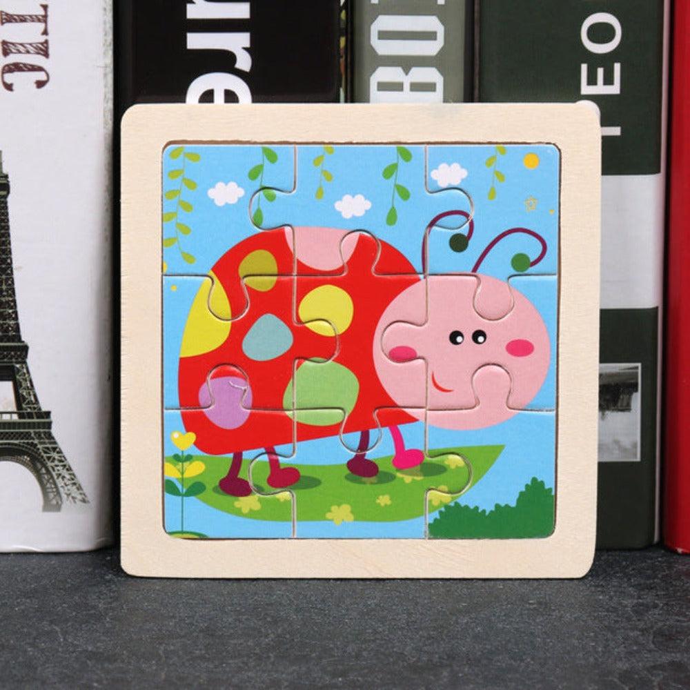 Tinisu Kinder Baby Holz Puzzle Cartoon MarienkÃ¤fer 9 Teile Puzzle