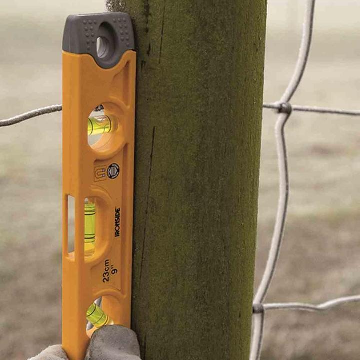 Actual product image Ironside Torpedo spirit level 23 cm, 3 vials, with magnetic base and rubber end caps (27.50 cm)