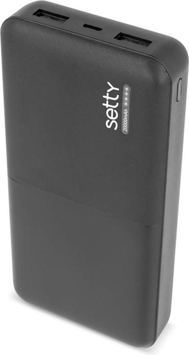 Produktbild Setty SPB-20 Powerbank 20000 mAh - Black (20000 mAh, 20 W, 74 Wh)
