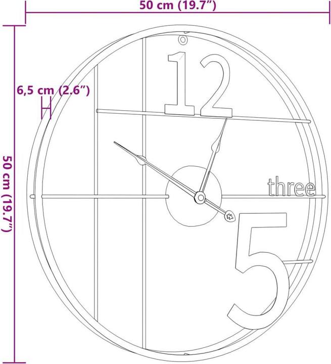 Actual product image vidaXL Wanduhr (50 cm)