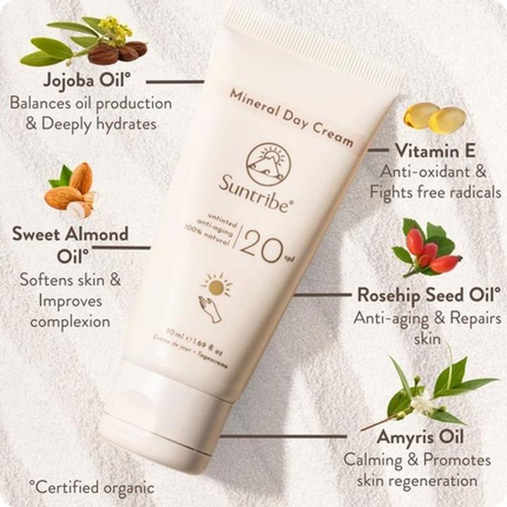 Actual product image Suntribe Crème Solaire Bio SPF 30 (Sun cream face, SPF 20, 50 ml)