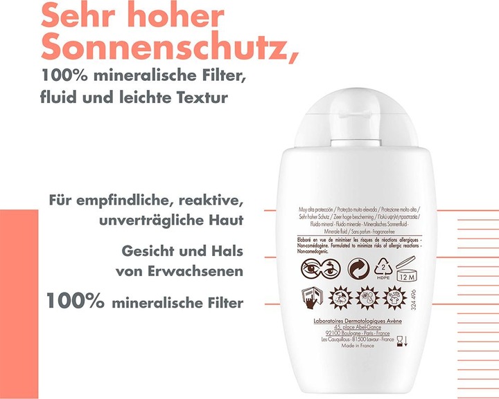 Immagine prodotto Avène Fluido solare minerale SPF50+ (Crema solare, SPF 50+, 40 ml, 71 g)