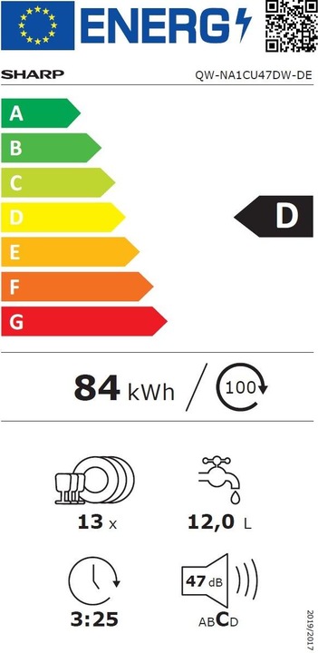 Label énergétique Sharp QW-NA1CU47DW-FR