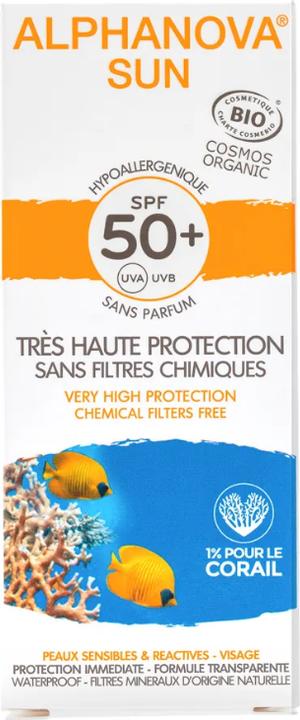 Actual product image Alphanova SUN cream organic hypoallergenic SPF50+ without perfume cream (Sun cream face, SPF 50+, 50 ml, 500 g)