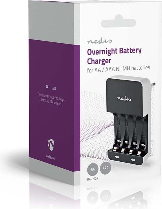 Produktbild Nedis Ladegerät für NiMH-Akkus AA/AAA. (1 Stk., AA, AAA, Ladegerät ohne Akku)