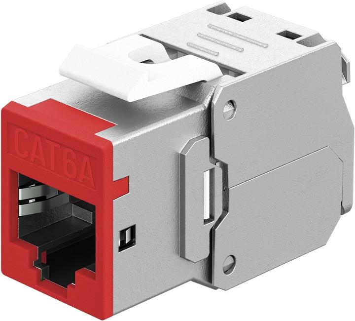 Goobay Keystone-Modul RJ45 CAT 6A, STP, Slim, rot (Keystone module)