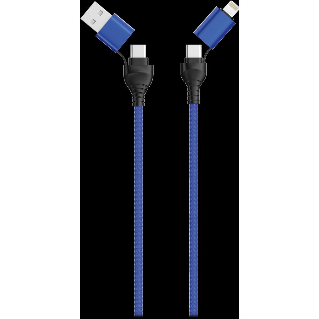 Thumbnail - ACV USB Type C Datenkabel 4in1 blau 120cm - Digital/Daten (1.20 m), USB Kabel