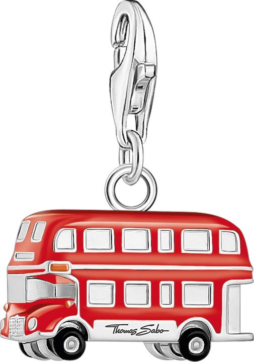 Thomas Sabo Charm-Anhänger roter London Bus Silber (925er Silber, Emaille)