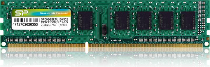 Produktbild Silicon Power SP008GBLTU160N02 (1 x 8GB, 1600 MHz, DDR3-RAM, DIMM)