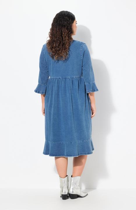 Produktbild Ulla Popken Midikleid, Zipper, A-Linie, Rundhals, 3/4-Arm (50, 52)