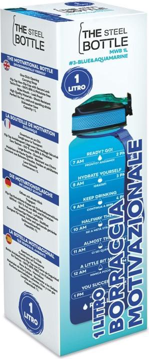Immagine prodotto The Steel Bottle T Tex Motivationsflasche 1L Blau und (1 l)