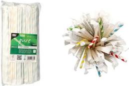 Produktbild Papstar Papier-Trinkhalm "Stripes", 200 mm, farbig sortiert (100 x)