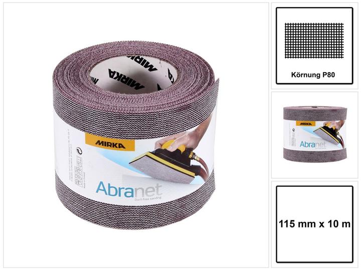 Actual product image Mirka ABRANET Rouleau de papier abrasif 115 mm x 10 m P180 Klett (545BY001803R) (P80)