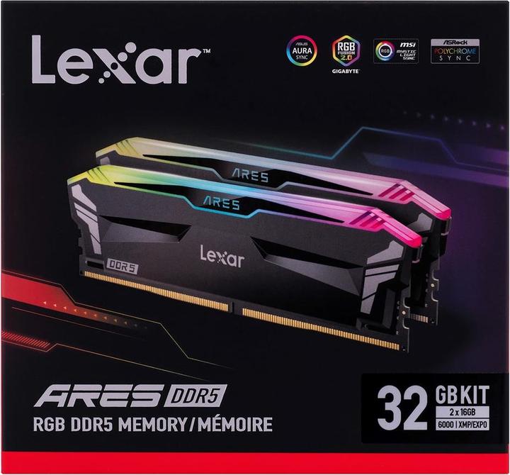 Produktbild Lexar Ares RGB (2 x 16GB, 6000 MHz, DDR5-RAM, DIMM)