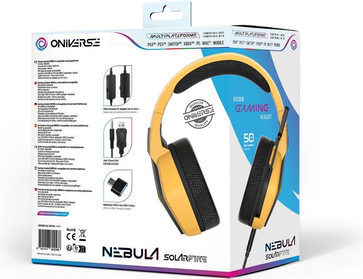 Produktbild Oniverse Gaming Headset Nebula - Solarfire Yellow (Kabelgebunden)