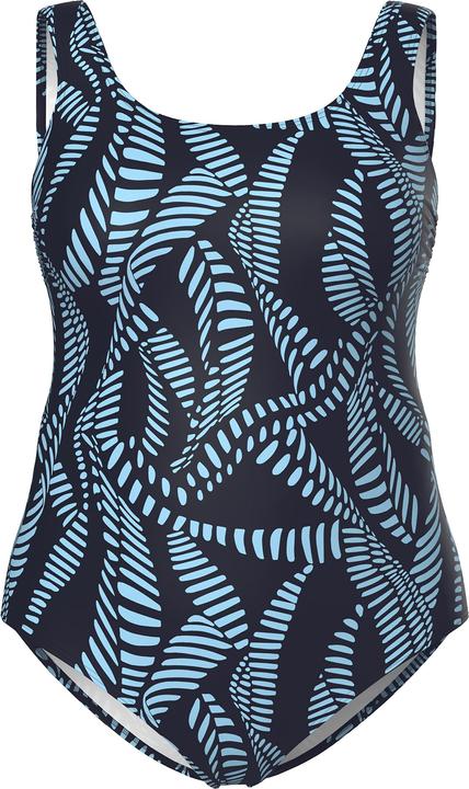 Image du produit Ulla Popken Maillot de bain sans bonnets souples, décolleté rond et motif arabesques (58)