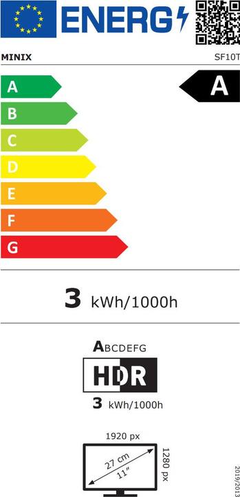 Label énergétique Minix SF10T Touch (1920 x 1280 pixels, 10.50")