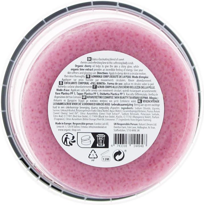 Immagine prodotto Organic Shop Bellezza della pelle Scrub corpo addolcente allo zucchero Ciliegia e Lime 250ml (250 ml)
