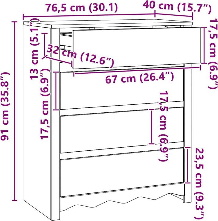 Actual product image vidaXL Chest of drawers