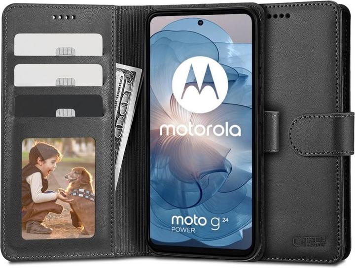 Actual product image Tech-Protect Wallet case for Motorola Moto G24 / G24 Power / G04 - black (Motorola Moto G24)
