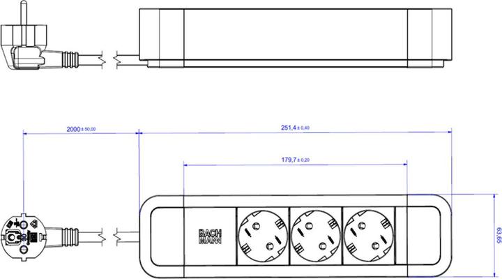 Immagine prodotto Bachmann PRIMO 2 3xCEE7/3 2.0m 350.007 CEE7/7 (3x, CEE 7/3, 2 m)