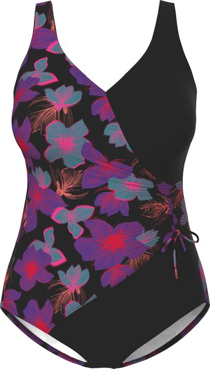Produktbild Ulla Popken Badeanzug, Blüten, Softcups, Wickeloptik, recycelt (56)