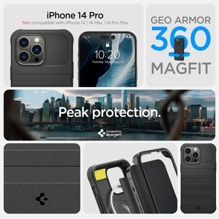 Actual product image Spigen Geo Armor 360 Mag Magsafe Iphone 14 Pro Black (Apple iPhone 14 Pro)