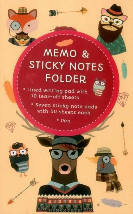 Produktbild Memo & Sticky Notes Folder: Hipster Animals: Small Folder Containing 7 Sticky Notepads, a Tear-Off L