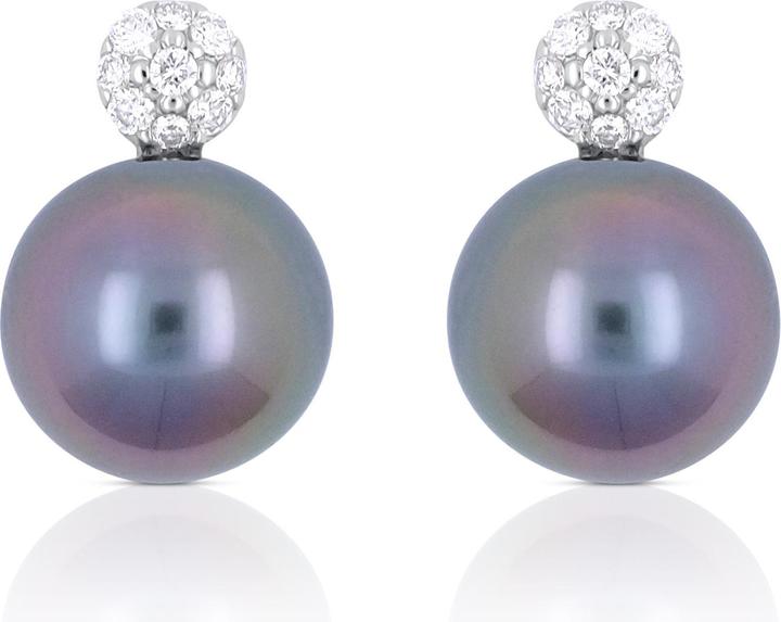 Or blanc 750 Perle de Tahiti 8-9mm Brillant 0.12ct.