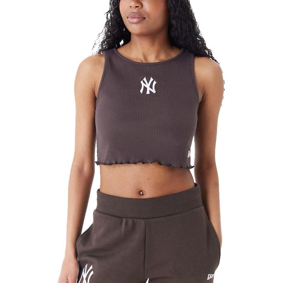 New Era, Damen, Shirt, Ladies Cropped Tank Top New York Yankees - L, Braun, (L)