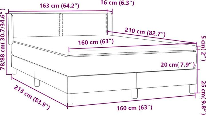 Immagine prodotto vidaXL Boxspringbett (160 x 210 cm)