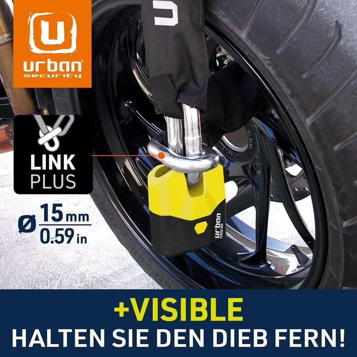 Immagine prodotto Urban Security U8K150 High Security AntiTheft Chain padlock approved CLASSE SRA 15 150cm Made in EU (150 cm)