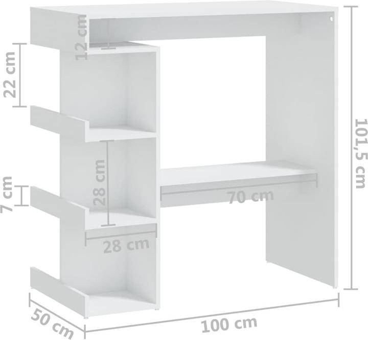 Produktbild vidaXL Bartisch mit Regal Artisan-Eiche 100x50x101,5 cm