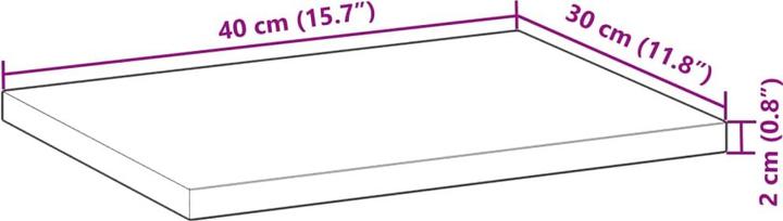 Image du produit vidaXL Plateau de table Étagère murale 40x30x2cm Rectangulaire Acacia massif (40 x 30 cm)