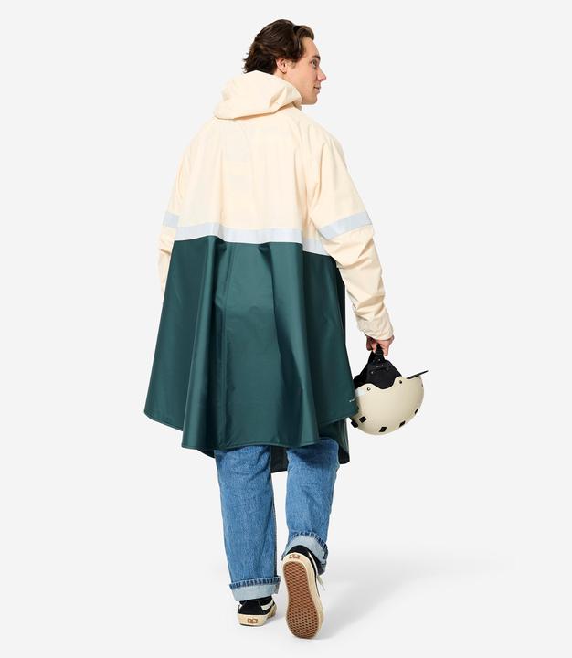 Produktbild Btwin Fahrrad Regenponcho City 540 Sichtbarkeit bei Nacht khaki/beige (XXL)